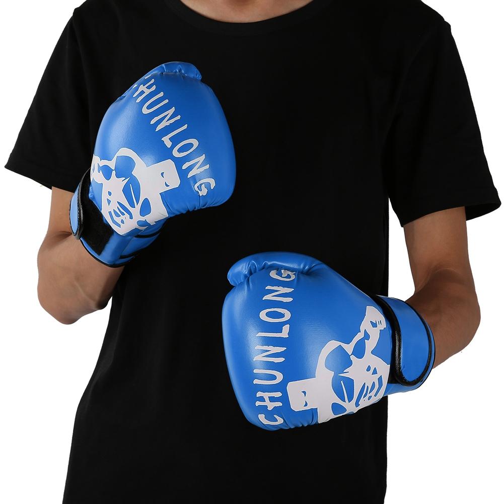 1 Pair Boxing Gloves Sanda Boxglove Kenpo Training Practicing Equipments for Adult Childrenblue