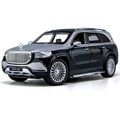 Juguete modelo de coche fundido a presión Maybach GLS-Class GLS600 a escala 1/24, vehículo de juguete con sonido y luz para niños pequeños y niñas, colección de regalos