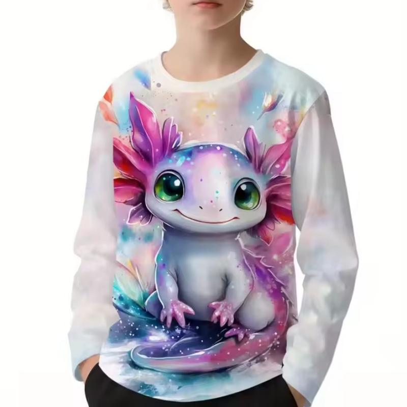 Tops Unisex Children's Cartoon Printed Cute Long Sleeved Soft Comfortable Top Men Women