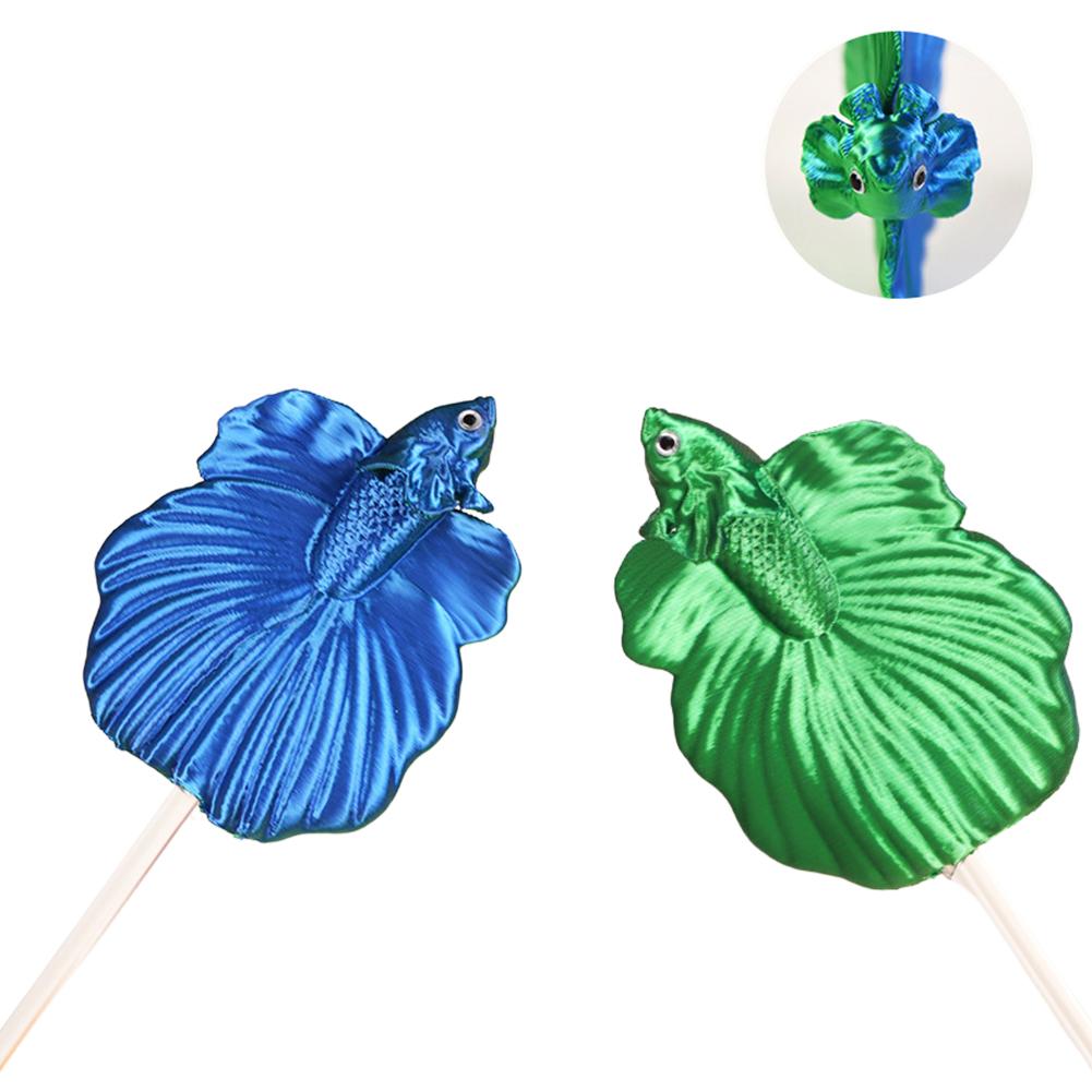 1Pc Long Pole Teasing Fish Stick Colorful Fish Shaped Betta Training Wand Resin Simulation Betta Stick Fish Tanks Accessories