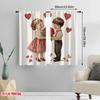 2 Stück, 2D-Flachdruck Minimalistische Vorhänge Vintage Valentinstag Polyestergewebe (ohne Stange) Heimdeko Perfekt für Schlafzimmer,