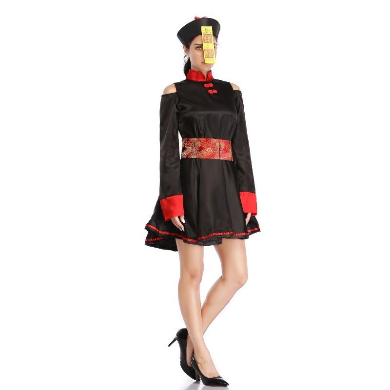 Zombie Vampyr Vintage Brodert Trykt Halloween Zombie Kostyme Kjole