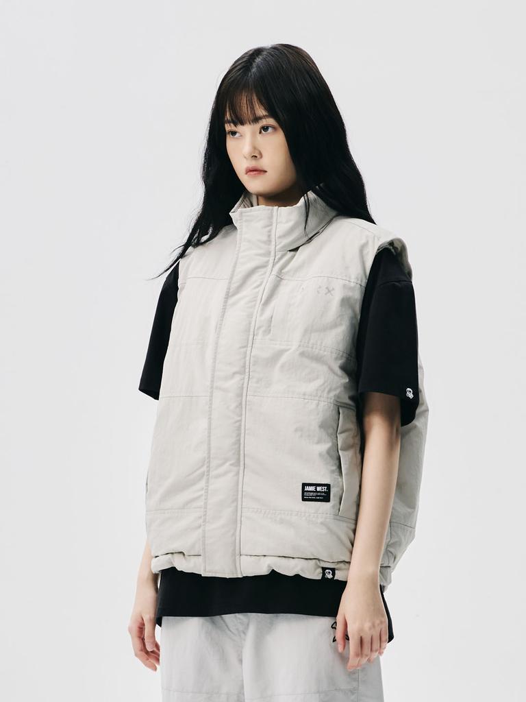 Jamie West Primaloft Hidden Hood Heavy Vest (Grey)