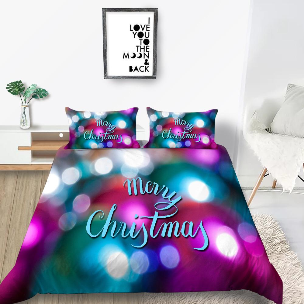 Christmas Gift Quilt Cover Pillowcase Two Or Three-Piece Set Digital Printing Polyester Cartoon Series