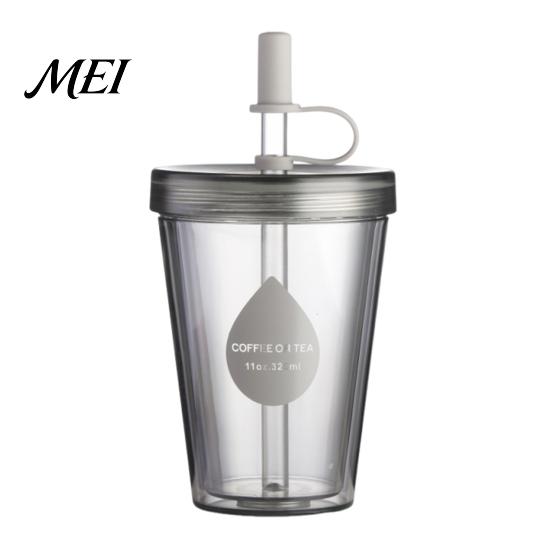 Lightweight Portable Water Bottle Drinking Straw Cup, Leak-proof PC Bottle, Durable Leak Proof for Students Anti-fall And Office Use Plastic Cup