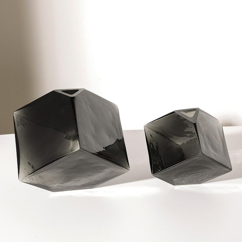 Kreative geometrische dreidimensionale Glas Softvase Blumengefäß Modellhaus Heimdekoration kreatives geometrisches Handwerk Blumengefäß