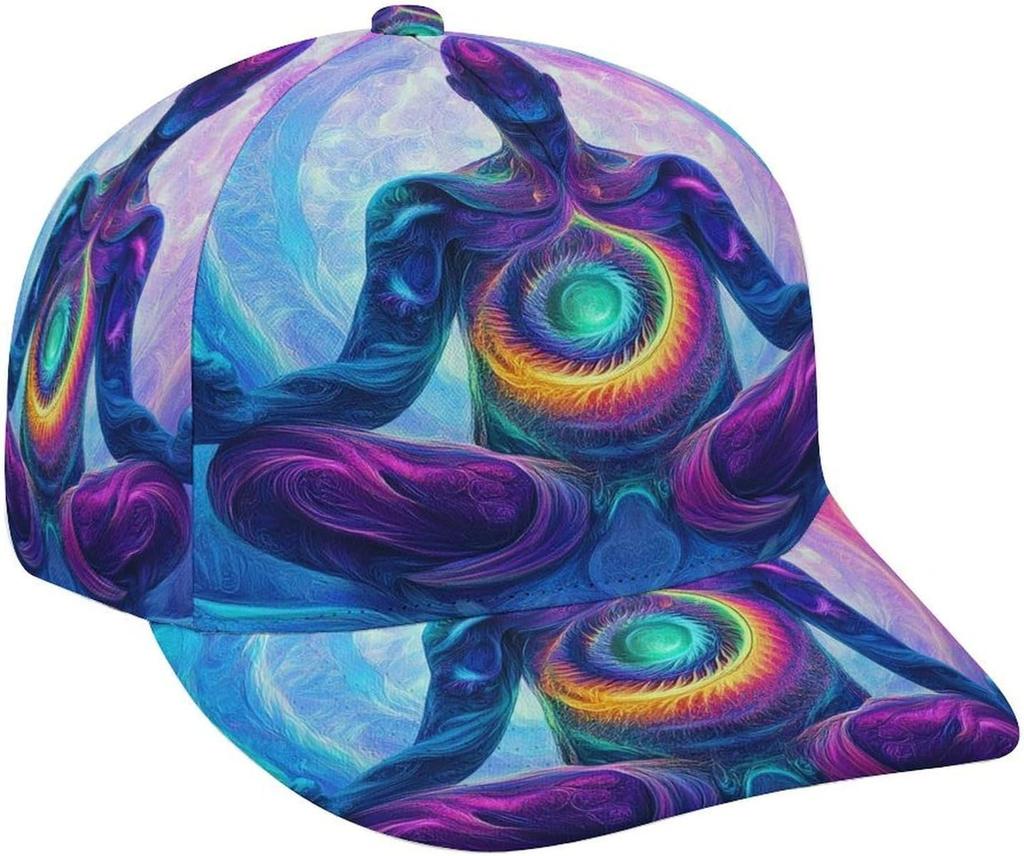 Vibrant Psychedelic Monster Soft Baseball Cap Quick Dry Summer Trucker Cap Sun Hat Mens Running Fishing