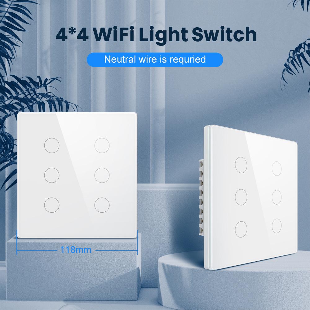 Zigbee Smart Glass Switch, Brazil Standard, Alexa-Compatible Wireless Touch Control, Zero Fire Version