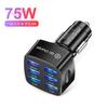 Billader Quick Charge 3.0 75w 15a 6 porter usb-lader til Iphone 13 12 Pro Samsung Xiaomi Huawei Mobiltelefonlader