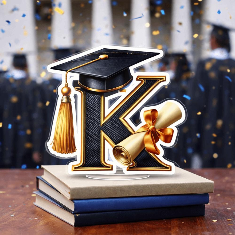Alphabet Design Graduation Decorations 2D Flat Desktop Ornament Graduation Gifts  Celebration