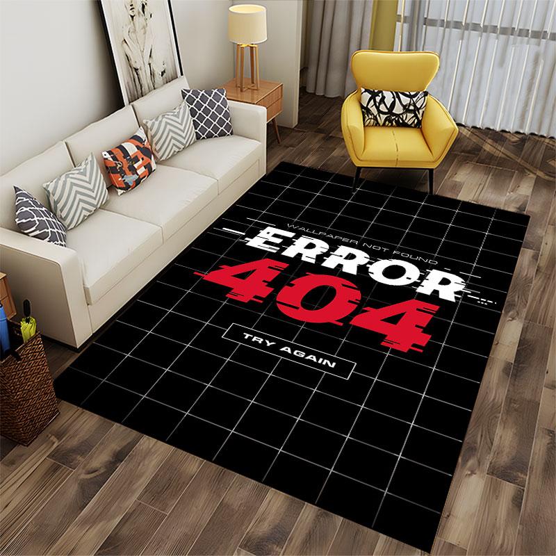 Error 404 Glitch Design Carpet Suitable As a Non-slip Mat for the Living Room or Bedroom Sofa