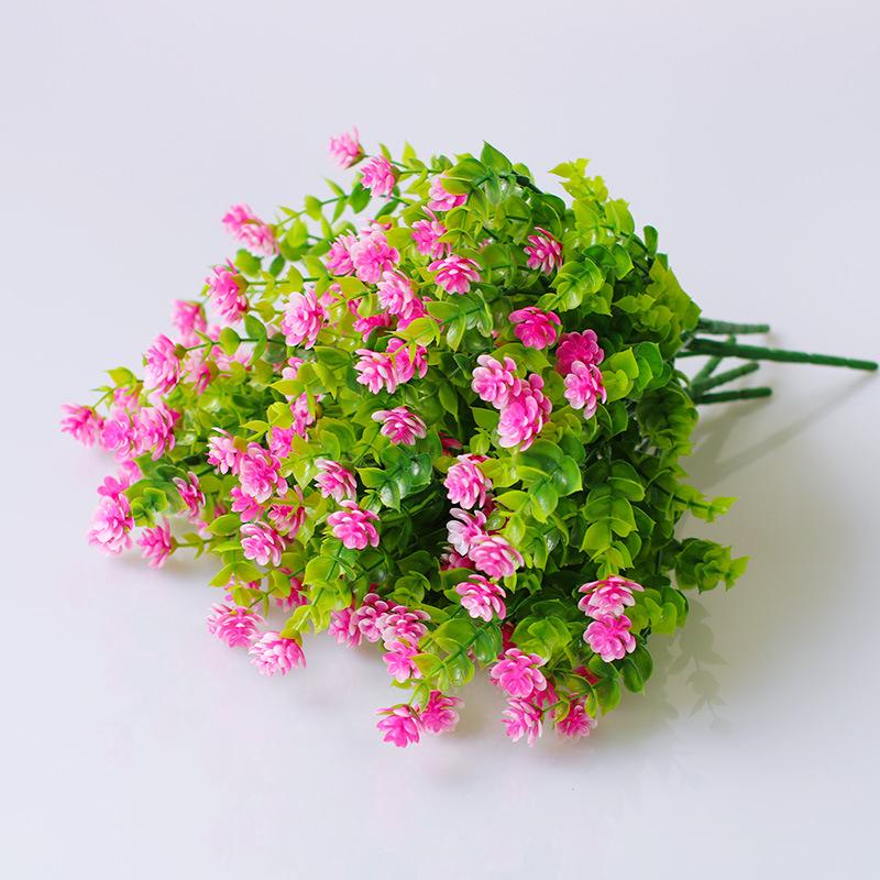 Artificial Milan Grass & Eucalyptus Money Plant with Lotus for Decorative Gardening