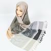 New shawl stripes contrasting colors autumn and winter fashion fringed women's scarf light luxury large size shawl