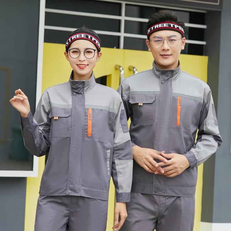 Herr Långärmad Polyester Bomull Arbetsklädesset – Vår/Höst Arbetsskyddsdräkt för Svetsning & Mekaniska Uppgifter