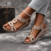 Fashionable Women'S Thick-Soled Open-Toe Sandals | Breathable Platform Heel with Ankle Straps, Slip-on Design, Elegant and Comfortable,for Casual Wear