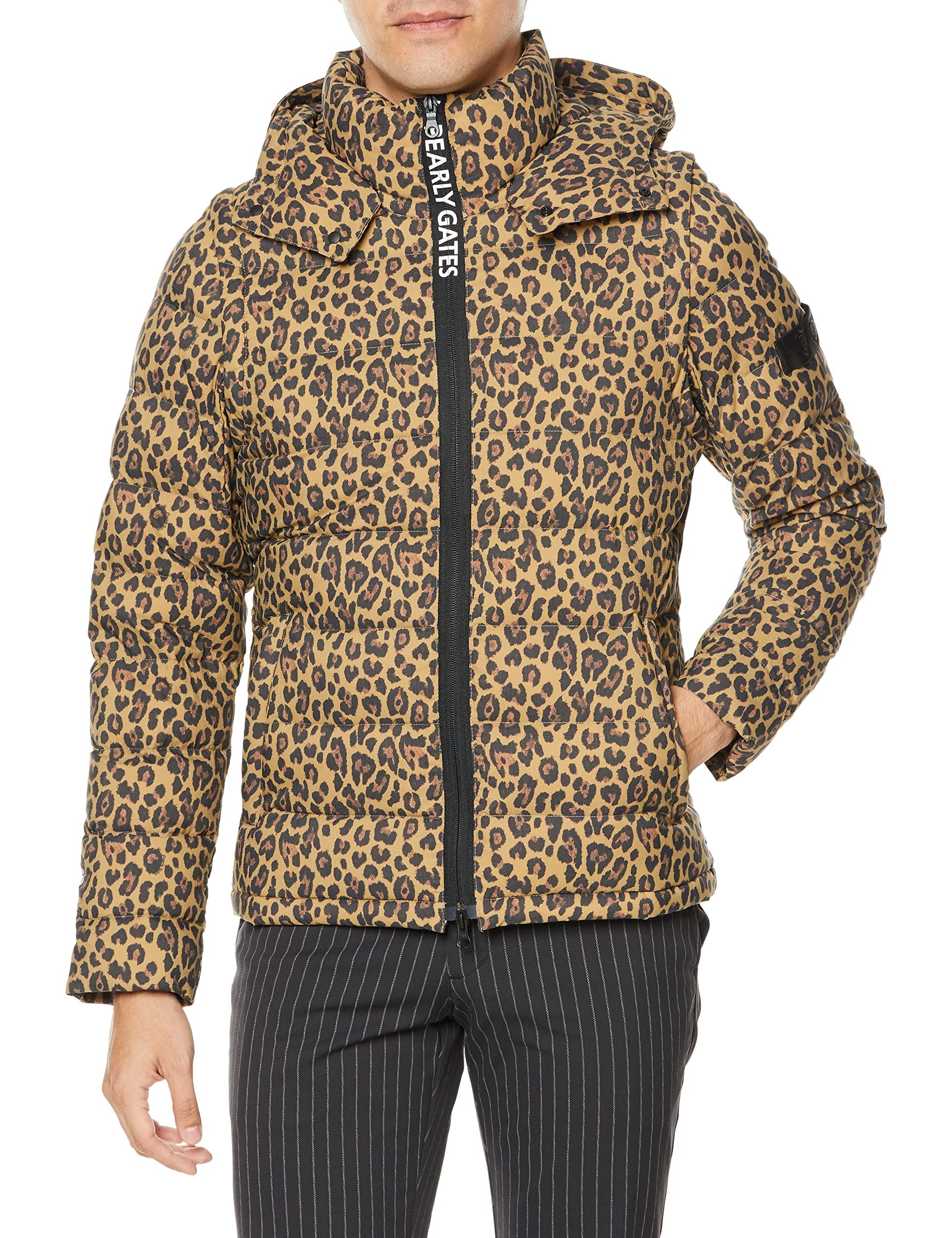 

down blouson heat Golf outerwear 3 [Pearly Gates] Men s water-repellent 2-way (leopard print, stretch, windproof, retention) / / 053-2220003
