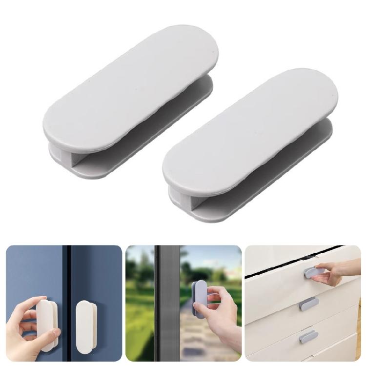 2Pcs Window Cabinet Drawer Handles Door Wardrobe Handle Pastes Open Sliding Door Knob Device Organizers Self Adhesive