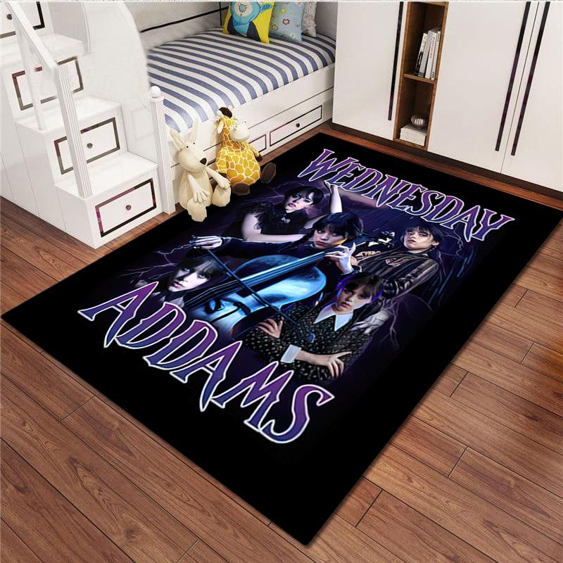1 Tapis Imprimé Mercredi - Tapis de Décoration Intérieure Pour Salon Chambre Sol Espace Chaise d'Ordinateur