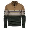 Men’s Euro Fit Stand Collar Half Zip Knit Sweater