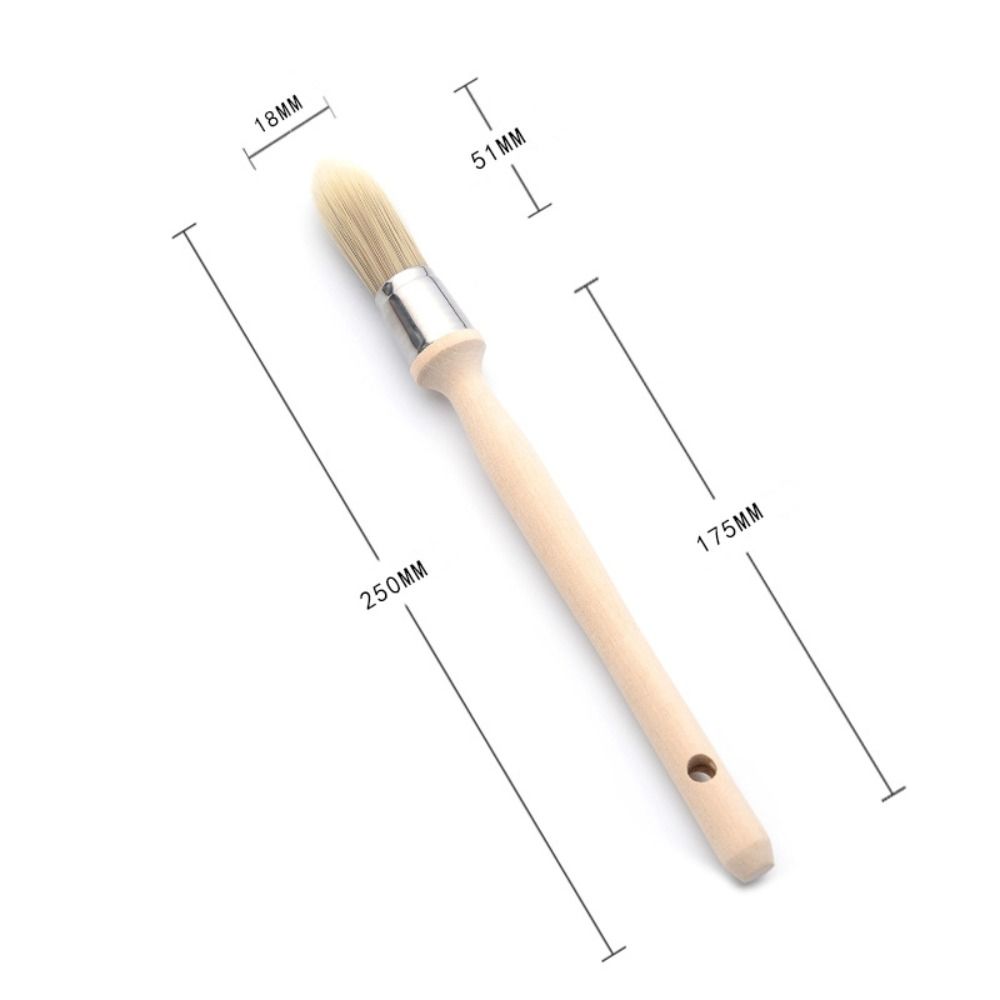 

Wooden handle Paint Brush Thick bristles Wall Brushing Tools Round head brush Ash Removal style 2