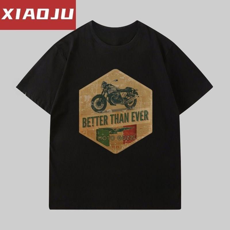 Short Sleeve T-Shirt Men's Trend Brand Personalized Fashion MOTO GUZZI Motorcycle Printed T-Shirt Men's Trend Ins Loose