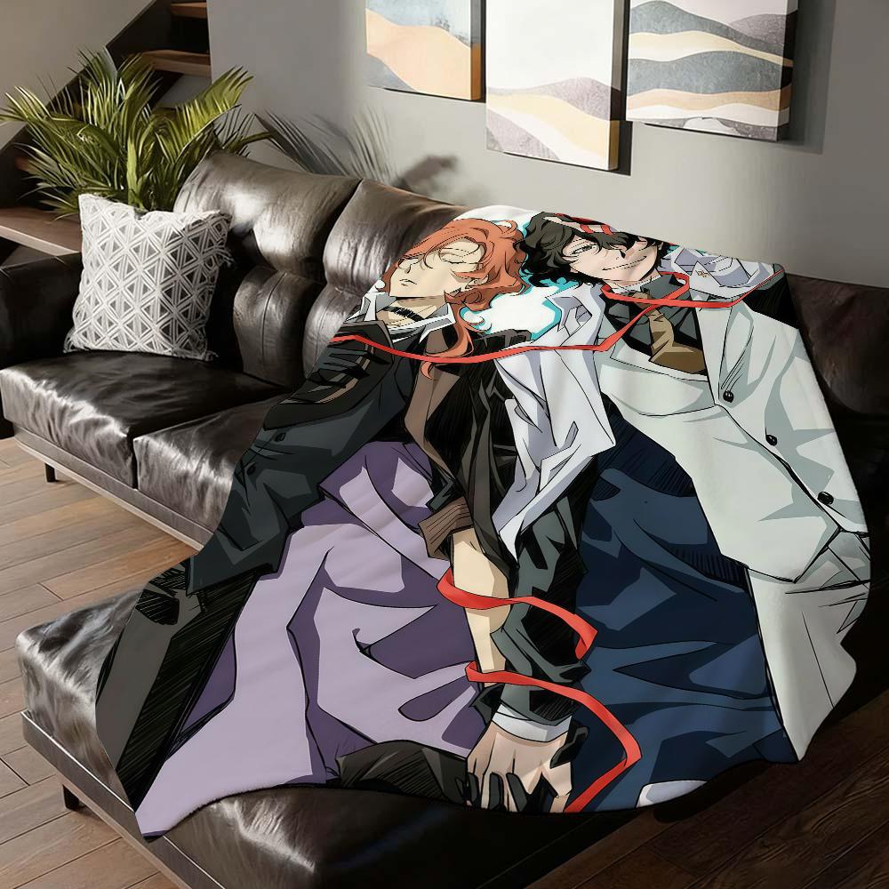 Adventure anime Bungo Stray Dogs Blanket For Sofa Office Bed Plane Travel Sleep Read Relax Camping Soft And Warm