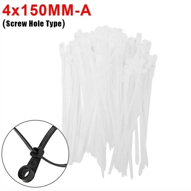 Heavy-Duty Nylon Screw Hole Cable Ties-Adjustable Self-Locking Straps for DIY & Industrial Fastening,Multipurpose Cord Organizer