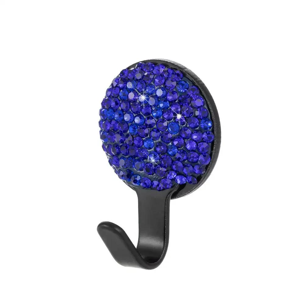 

1Pcs Rhinestone Decor Спинка автомобільного сидіння Гачок Вішалка Універсальний Bling Diamond Автомобільний підголівник Тримач для зберігання Автомобільні аксесуари темно-синього кольору