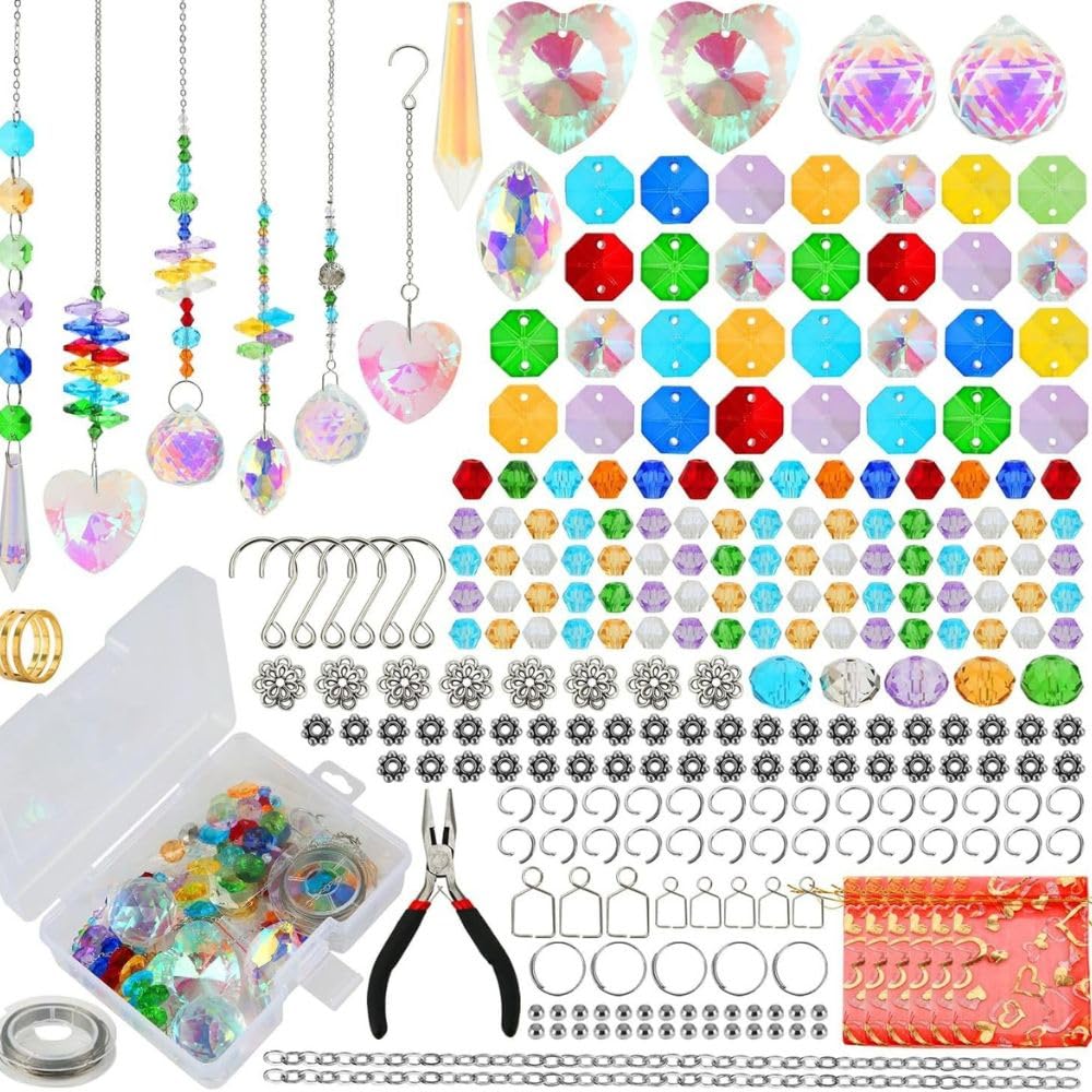 CLAFTLAB SAIL Crystal Suncatcher DIY Crystal Parts Rainbow Sun for Kids and Feng DIY Suncatcher Making Free Craft Project for Elementary School Free