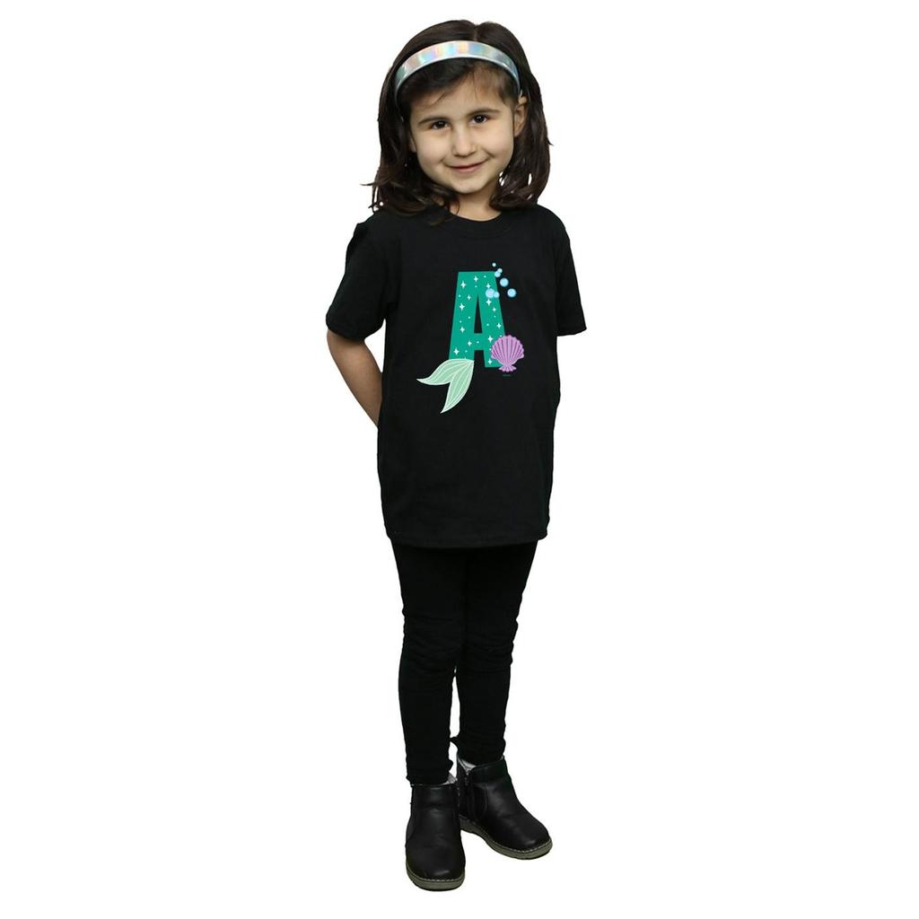 Disney Girls Alphabet A Is For Ariel Cotton T-Shirt