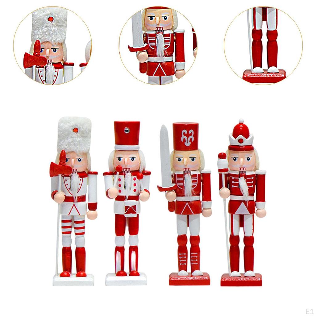 4x Nussknacker Figuren Weihnachtsdekoration Figur Ornamente für