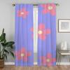 Bug Resistant Curtains Living Room Curtain Cute Flowers Partition Shades Home Interior Tulle Bedroom Set Of 2 Made Polyester Washable Ready