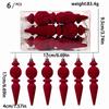 6pcs/Box Velvet Ball Christmas Tree Ornament Plastic Cone Ornaments  New Year Decor