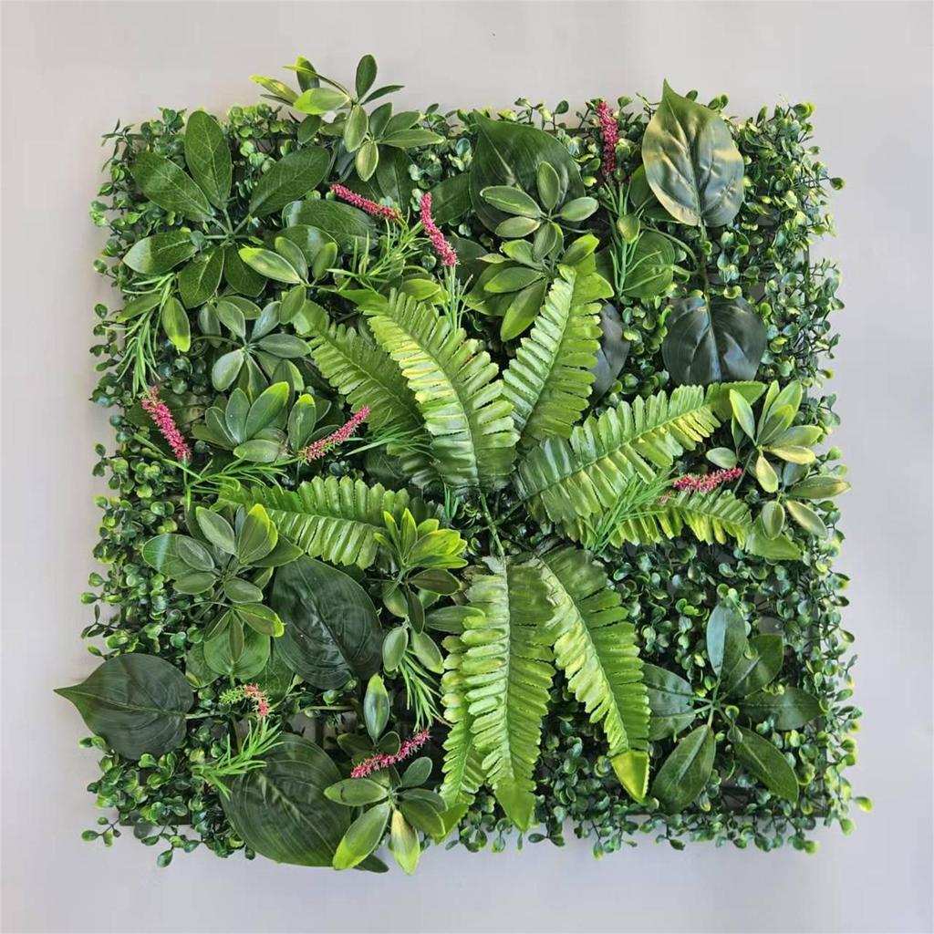50×50cm Artificial Green Plant Wall - Plastic Vertical Garden, Fake Flower Wall, Synthetic Turf Background