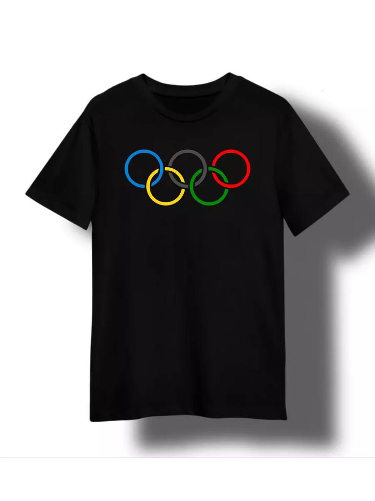T-Shirt with Olympic Rings Print