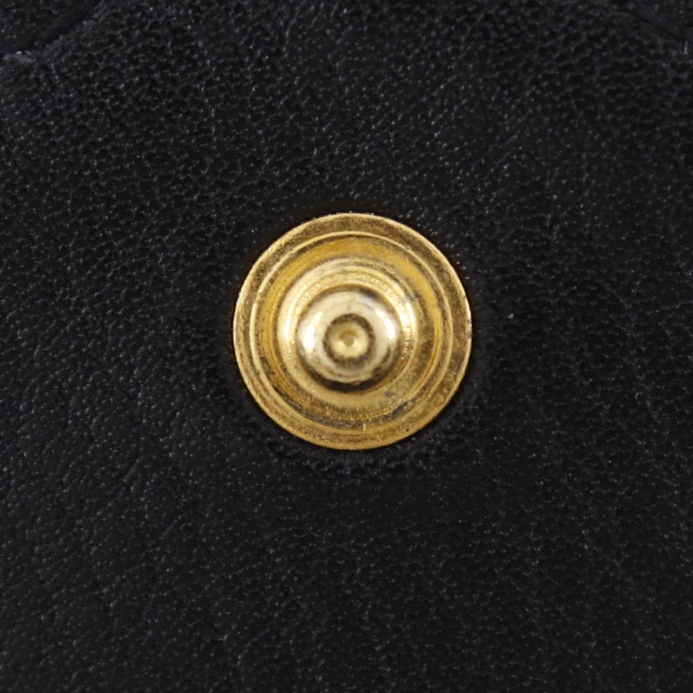 CHANEL Bicolole Coin Purse COCO Mark black Calfskin Women Used