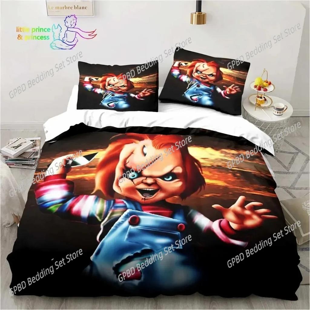 Horror Movie Chucky Bedding Set For Bedroom Soft Modern Bedspreads Comefortable Kids Duvet Cover Quilt Cover And Pillowcase