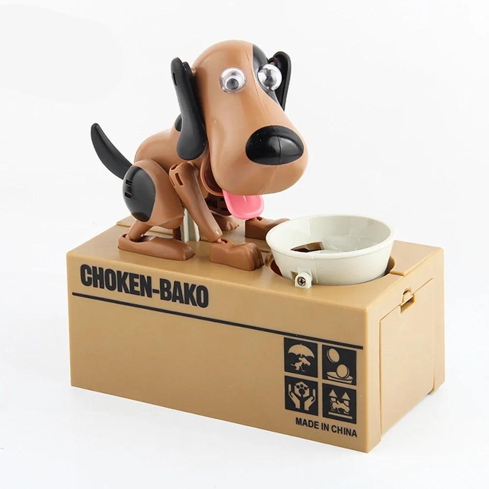 Creative New Cartoon Cute Dog Electronic Robot Piggy Bank Plastic Automatic Coin Storage Box Children's Gift Desk