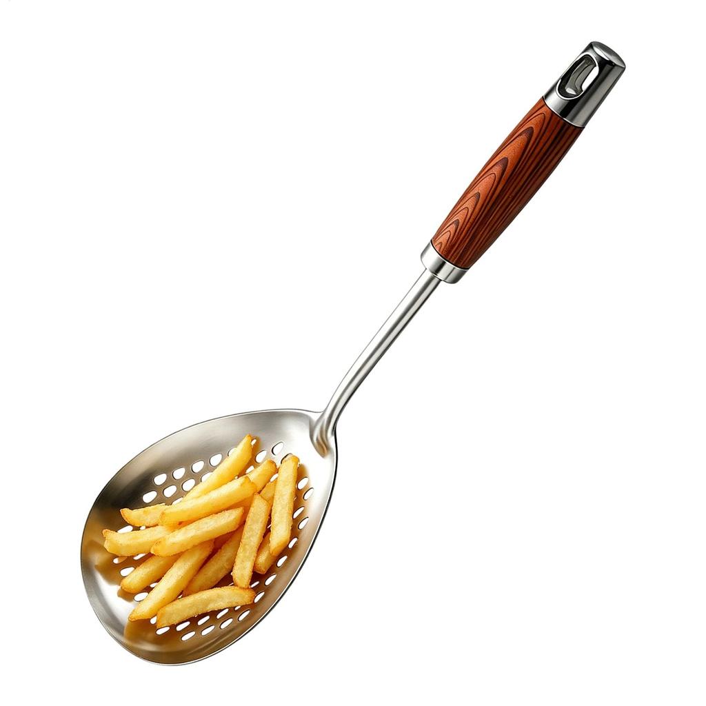 Stainless Steel Colander Filter Spoon Multifunctional Oval Oil Skimmer Scoop Long Handle Ramen Scoop Kitchen Cooking Utensils