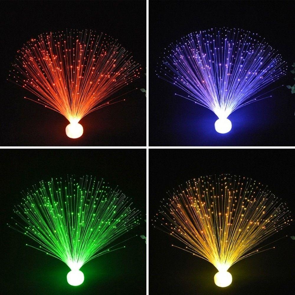 Creative Multicolor LED Fiber Optic Light Starry Sky Color-Changing Candle Lamp Holiday Decoration Home Decor