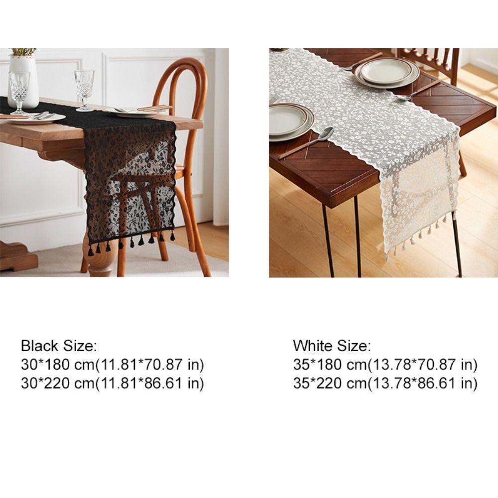 Rechteckiger französischer Spitzen-Tischläufer Nordische Tischdecke Romantische Tischfahne Versammlung