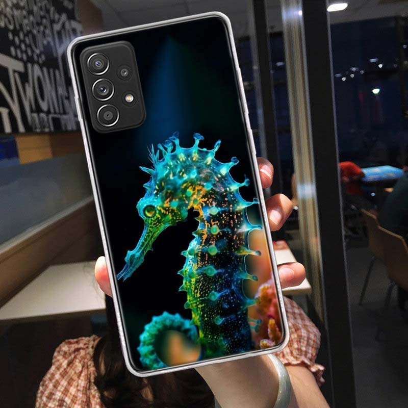 Seahorse Underwater Fantasy Phone Case for Samsung A54 A57 A37 A17 A14 A15 A12 A24 A34 A55 A35 A25 A52S A07 A05S A04S A22 A32 A7