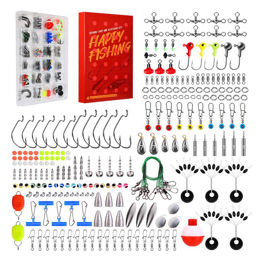

Fishing Accessories Kit Including Jig Hooks Beads Sinkers Weight Swivels Fishing Gear Set Fishing Gifts for Men