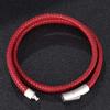 Lyckobringande Rött Läderarmband Vävarmband Wrap Flerlagersarmband Män Kvinnor Feminino Pulseras Mulher Smycke Gåva