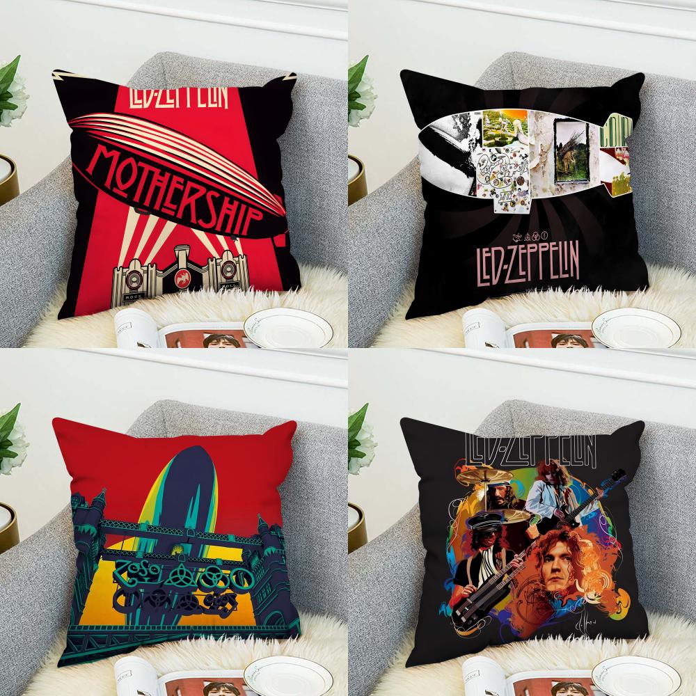 Band LLed ZZeppelin Pillow Case For Car Sofa Decorative Home Doublesided Print Plush Square Throw Pillow Cushion Cover