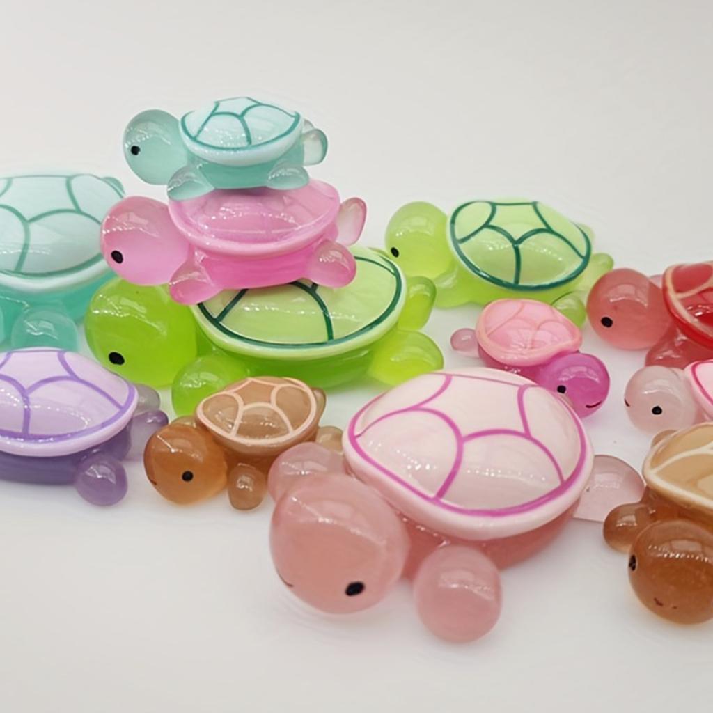 Mini Resin Turtles Figurines Landscape Gardening Ornaments Charming Turtles Statues Suitable for Decorating Garden Patio