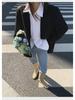 Petite Women's Chic Gray Suit Jacket - 2025 Spring Niche Design