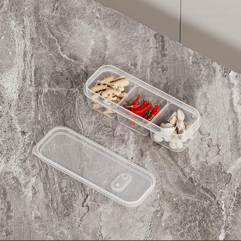 Thick Transparent Food Preservation Box with Compartments for Freezer and Fridge Storage