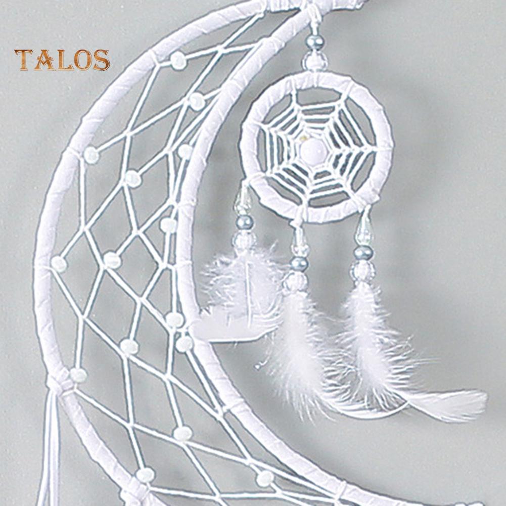 FLH Moon Feather Dream Catcher Pendurado Dormitório Pingente Decoração de Ornamento de Parede