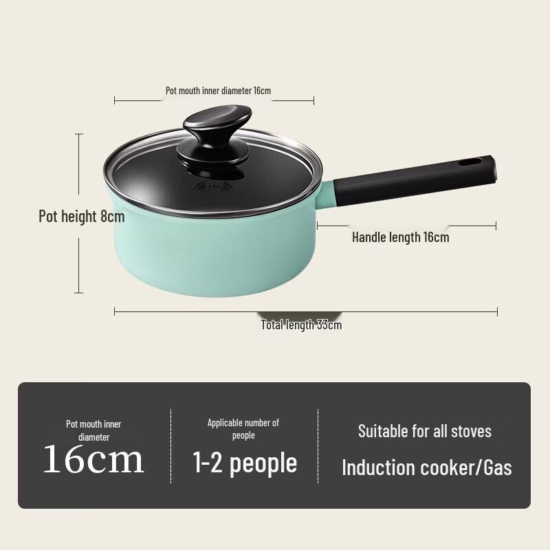 Zhang Xiaoquan Green Series Non-stick 16cm Milk Pan